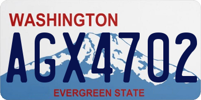 WA license plate AGX4702