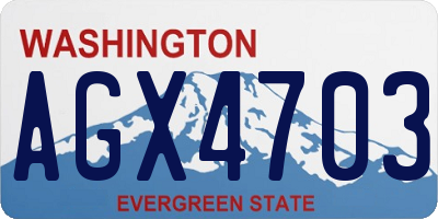 WA license plate AGX4703