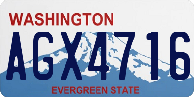 WA license plate AGX4716