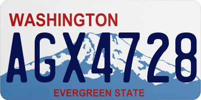 WA license plate AGX4728