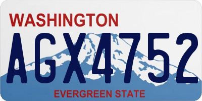 WA license plate AGX4752