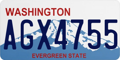 WA license plate AGX4755
