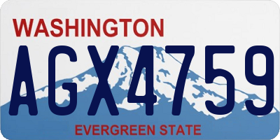 WA license plate AGX4759