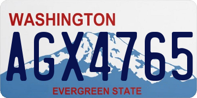 WA license plate AGX4765