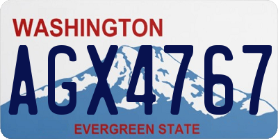 WA license plate AGX4767
