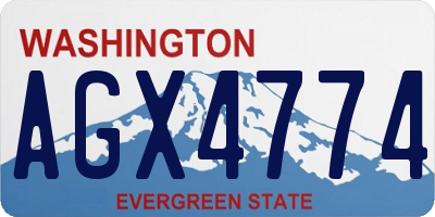 WA license plate AGX4774