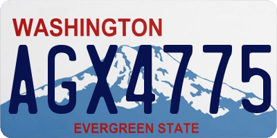 WA license plate AGX4775