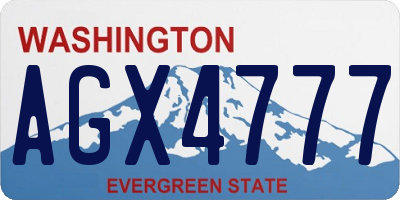 WA license plate AGX4777
