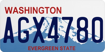 WA license plate AGX4780