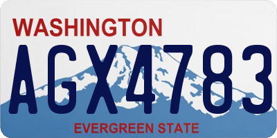 WA license plate AGX4783