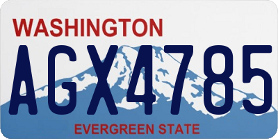 WA license plate AGX4785