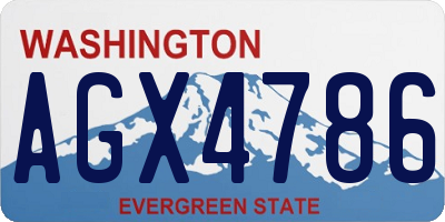 WA license plate AGX4786