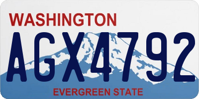 WA license plate AGX4792