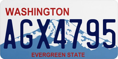 WA license plate AGX4795