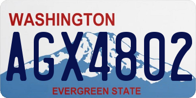 WA license plate AGX4802