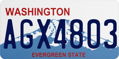 WA license plate AGX4803