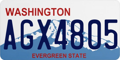 WA license plate AGX4805