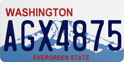 WA license plate AGX4875