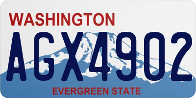 WA license plate AGX4902