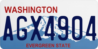 WA license plate AGX4904