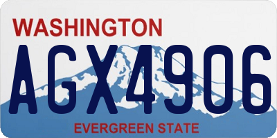 WA license plate AGX4906