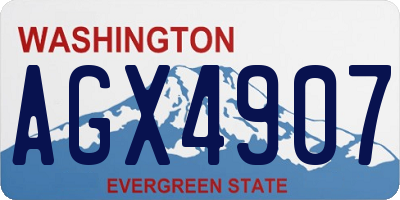 WA license plate AGX4907