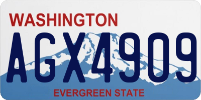 WA license plate AGX4909