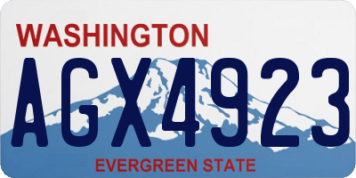 WA license plate AGX4923