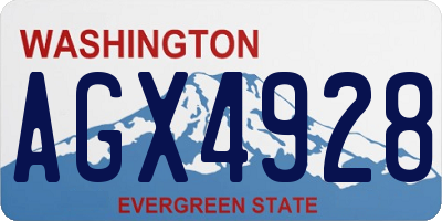 WA license plate AGX4928