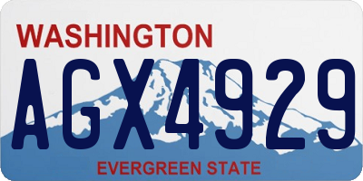 WA license plate AGX4929