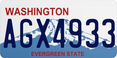 WA license plate AGX4933
