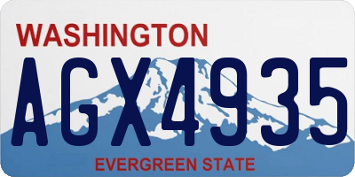 WA license plate AGX4935