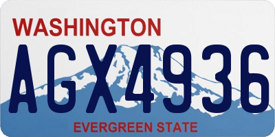 WA license plate AGX4936