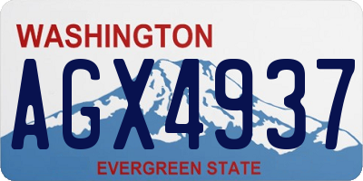 WA license plate AGX4937