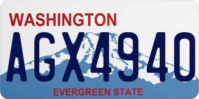 WA license plate AGX4940