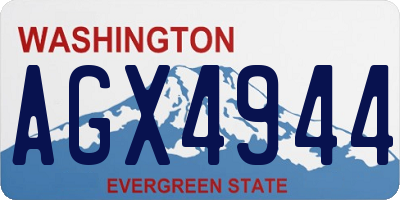 WA license plate AGX4944