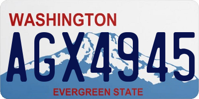 WA license plate AGX4945