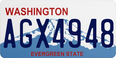 WA license plate AGX4948