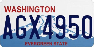 WA license plate AGX4950