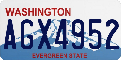 WA license plate AGX4952