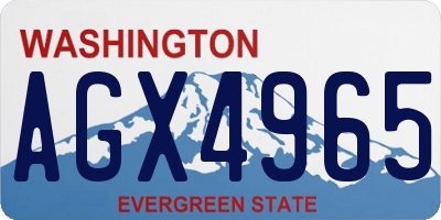 WA license plate AGX4965