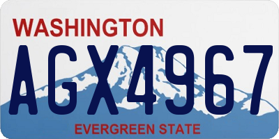 WA license plate AGX4967