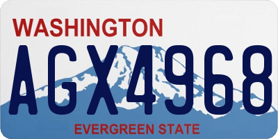 WA license plate AGX4968