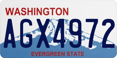 WA license plate AGX4972