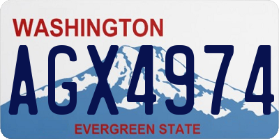 WA license plate AGX4974