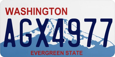 WA license plate AGX4977