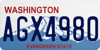 WA license plate AGX4980