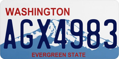 WA license plate AGX4983