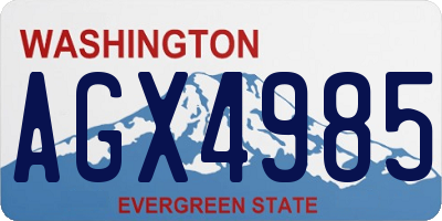 WA license plate AGX4985