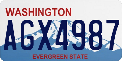 WA license plate AGX4987